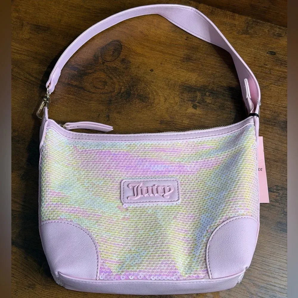 Juicy Couture Sequin Hobo Bag + Viva La Juicy Noir 30ml & Sparkling Rose Oil NWT
